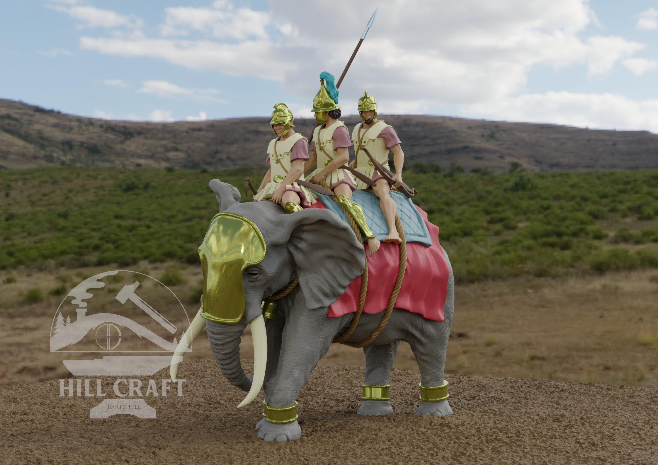 15mm Carthaginian North African War Elephant Pose 1